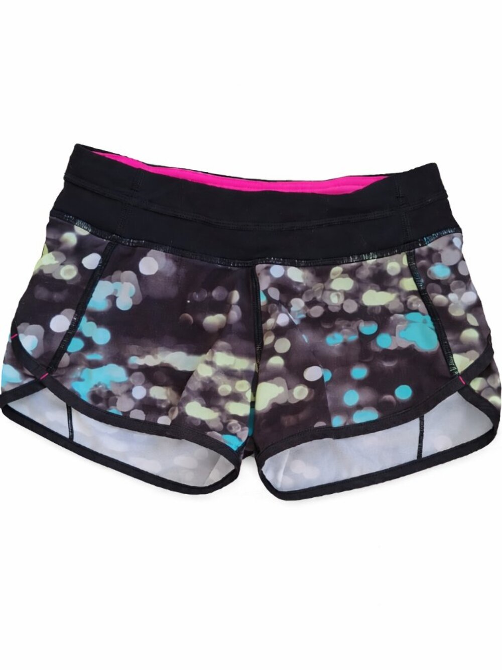 Ivivva by Lululemon 🍋 Relay Shorts liner zipper pocket black/blue size 7